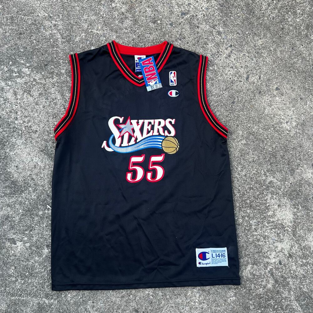 Vitnage Dikembe Mutumbo / Philadelphia 76ers Champion Jersey - Kids Large - NWT